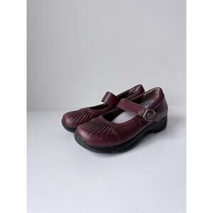 Dansko Mary Jane Shoes Womens Size 6.5 - 7 EU 37 Burgundy Leather Comfort Clogs